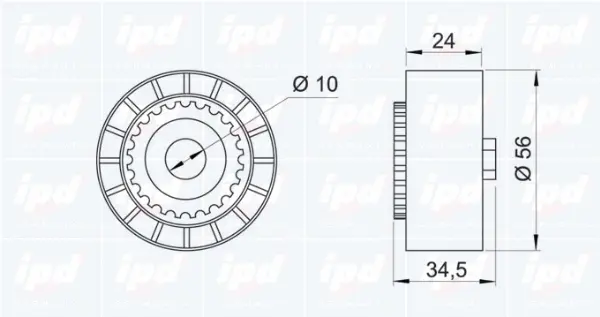 Tensioner Pulley, V-ribbed belt