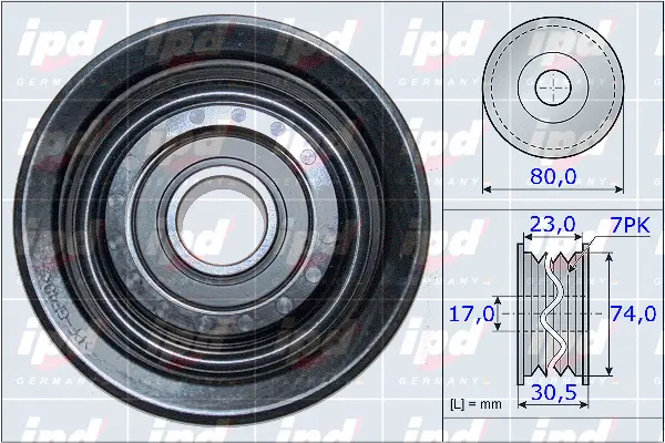 Deflection/Guide Pulley, V-ribbed belt (15-3869)
