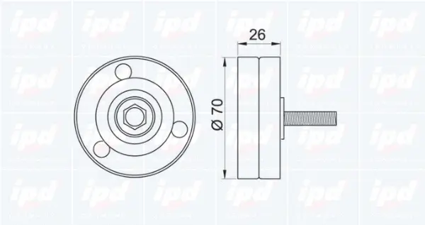 Deflection/Guide Pulley, V-ribbed belt (15-3331)