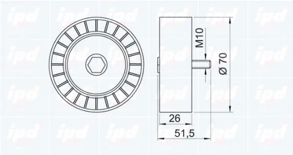 Deflection/Guide Pulley, V-ribbed belt (15-3087)