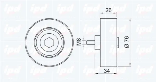 Deflection/Guide Pulley, V-ribbed belt