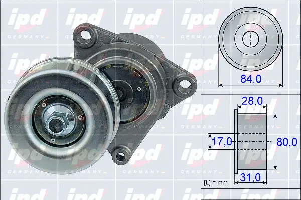 Belt Tensioner, V-ribbed belt (15-3863)