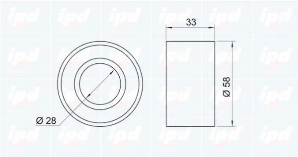 Tensioner Pulley, timing belt (15-3236)