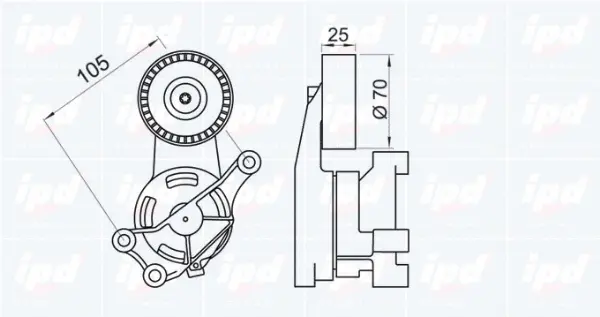 Belt Tensioner, V-ribbed belt (15-3479)