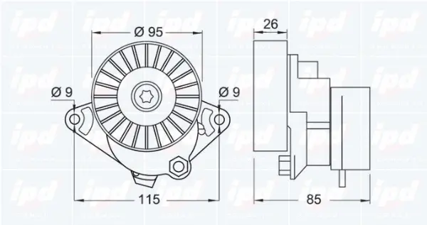 Belt Tensioner, V-ribbed belt