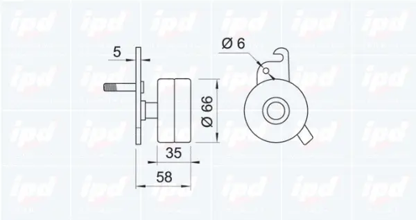 Tensioner Pulley, V-ribbed belt