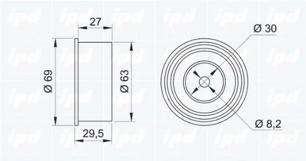 Deflection/Guide Pulley, timing belt
