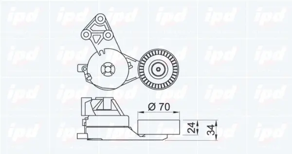 Belt Tensioner, V-ribbed belt
