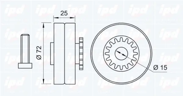Deflection/Guide Pulley, V-ribbed belt