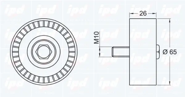 Deflection/Guide Pulley, V-ribbed belt (15-3462)