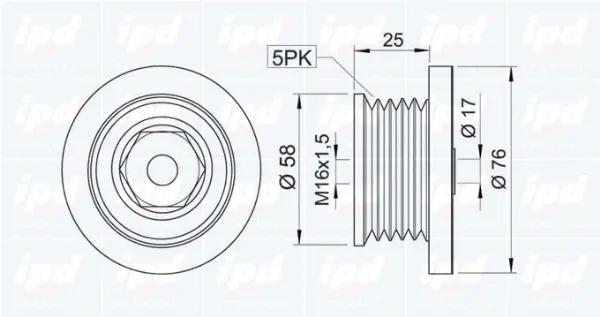Alternator Freewheel Clutch (15-3312)
