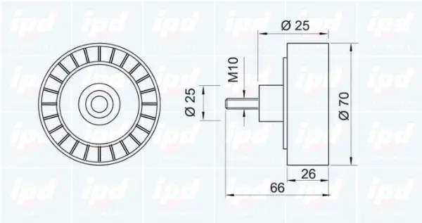 Deflection/Guide Pulley, V-ribbed belt