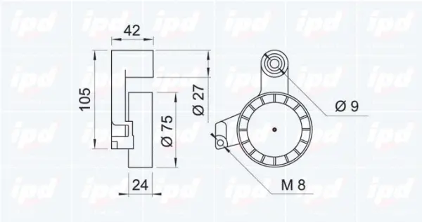 Tensioner Pulley, V-ribbed belt
