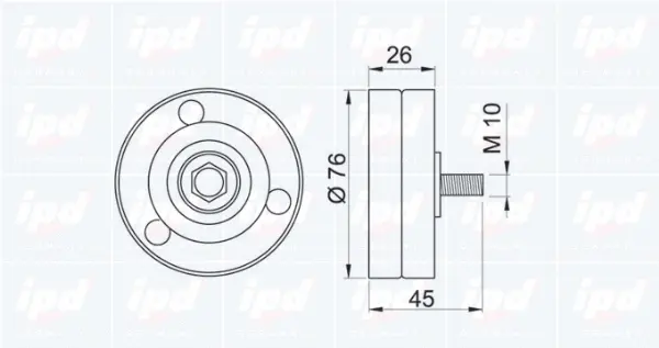 Deflection/Guide Pulley, V-ribbed belt