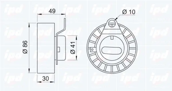Tensioner Pulley, timing belt (15-3213)