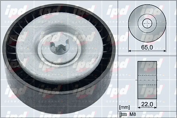 Deflection/Guide Pulley, V-ribbed belt (15-4110)