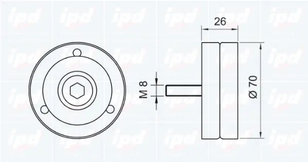Deflection/Guide Pulley, V-ribbed belt (15-3083)