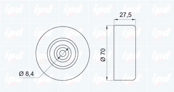 Tensioner Pulley, V-ribbed belt (15-3082)