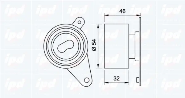 Tensioner Pulley, timing belt (15-3325)
