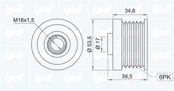 Alternator Freewheel Clutch (15-3196)