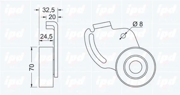 Tensioner Pulley, V-ribbed belt