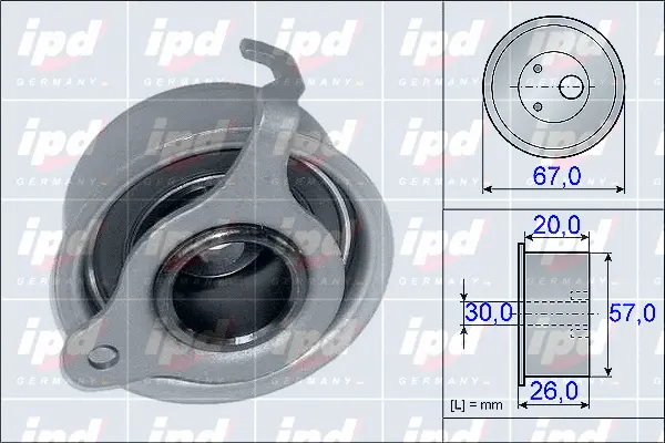Tensioner Pulley, timing belt (15-3918)