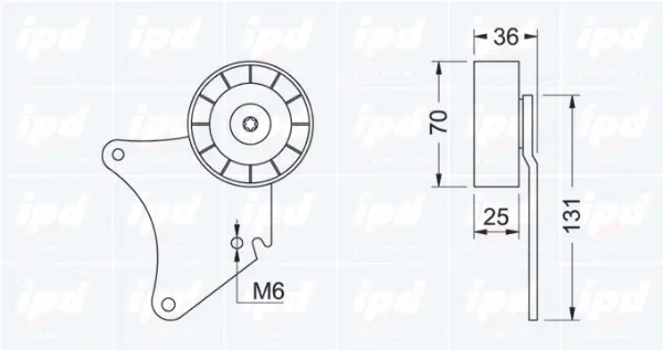 Deflection/Guide Pulley, V-ribbed belt