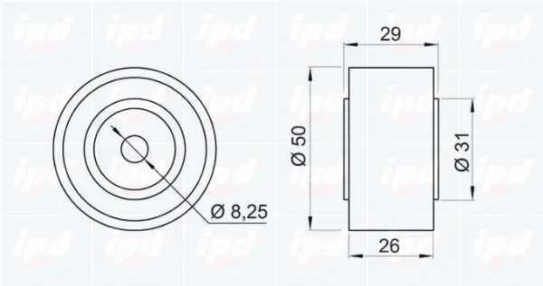 Deflection/Guide Pulley, V-ribbed belt