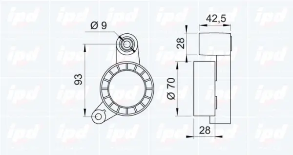 Tensioner Pulley, V-ribbed belt