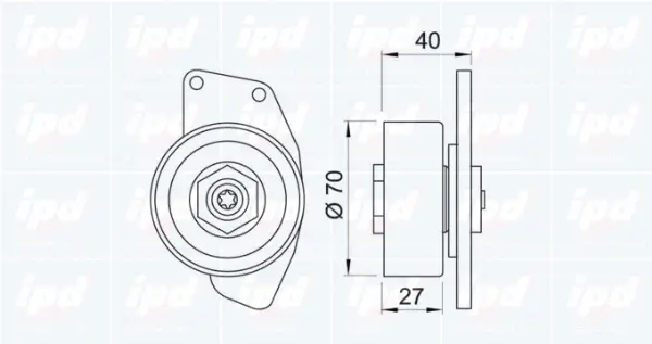 Tensioner Pulley, V-ribbed belt