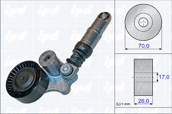 Belt Tensioner, V-ribbed belt (15-3843)
