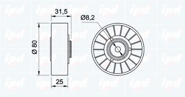Tensioner Pulley, V-ribbed belt