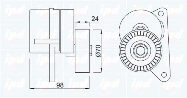 Belt Tensioner, V-ribbed belt
