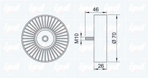 Deflection/Guide Pulley, V-ribbed belt (15-3132)