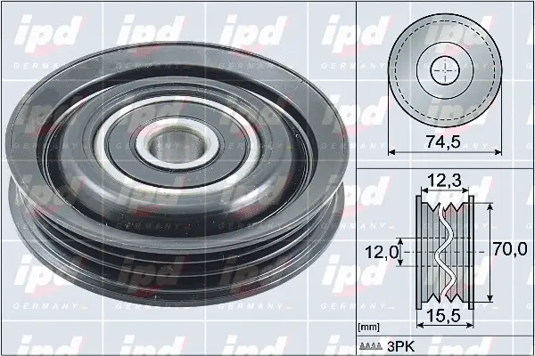 Deflection/Guide Pulley, V-ribbed belt (15-4122)