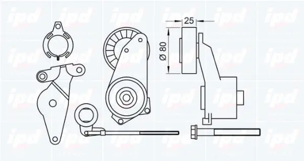 Repair Kit, v-ribbed belt tensioner