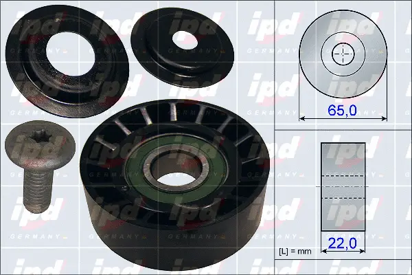Deflection/Guide Pulley, V-ribbed belt (15-3895)