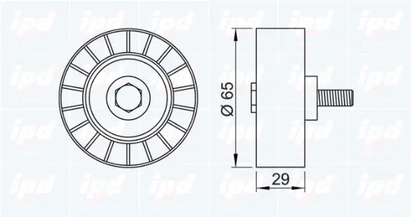 Deflection/Guide Pulley, V-ribbed belt