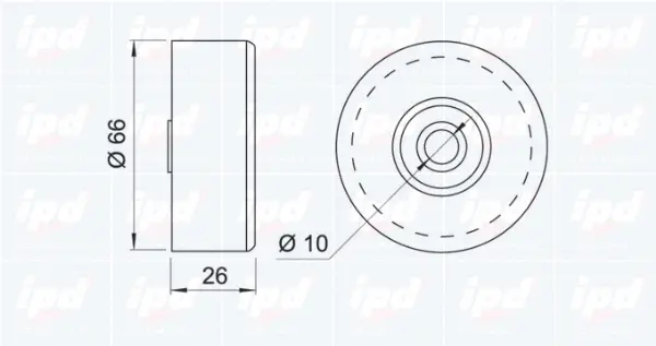 Deflection/Guide Pulley, V-ribbed belt