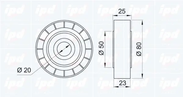 Deflection/Guide Pulley, V-ribbed belt
