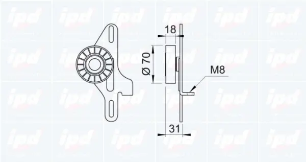 Tensioner Pulley, V-ribbed belt