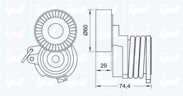 Belt Tensioner, V-ribbed belt
