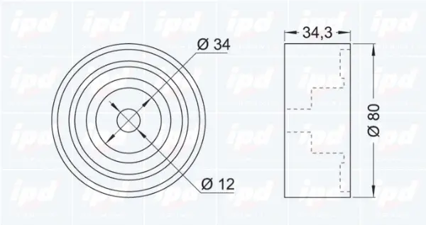 Deflection/Guide Pulley, timing belt (15-3423)