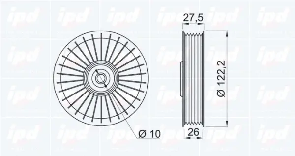Deflection/Guide Pulley, V-ribbed belt