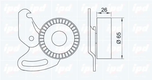 Tensioner Pulley, V-ribbed belt