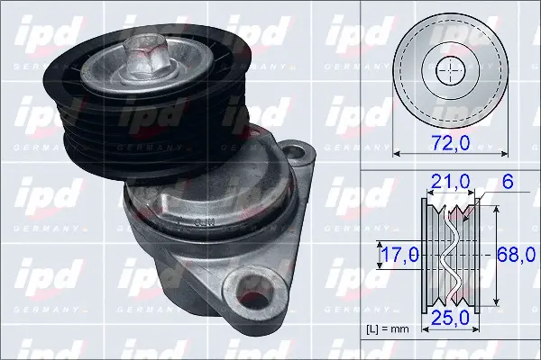 Belt Tensioner, V-ribbed belt (15-3954)