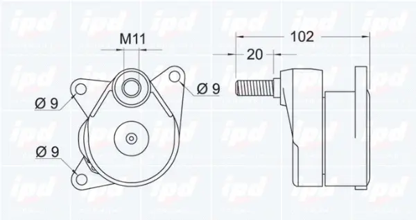 Belt Tensioner, V-ribbed belt