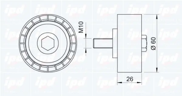 Deflection/Guide Pulley, V-ribbed belt