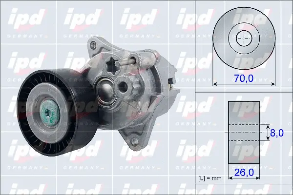 Belt Tensioner, V-ribbed belt (15-3912)