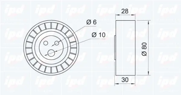 Tensioner Pulley, V-ribbed belt